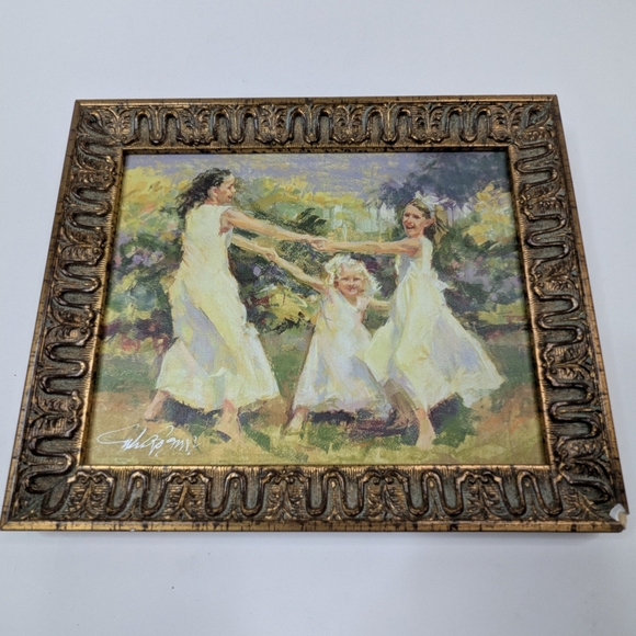 Julie Rogers Painting 8x10 Signed Canvas Framed Children Women Latter Day Decor - Picture 15 of 15